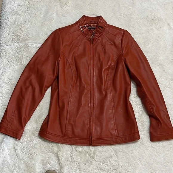 Bradley bayou Womens Genuine leather brown / orange jacket Womens size … - Picture 5 of 8